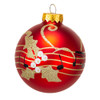 80MM Glass Red With Music Notes Ball Ornaments, 6-Piece Box