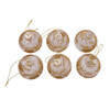 80MM Glass Ball With Gold Pinecone Design Ornaments, 6-Piece Box