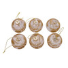 80MM Glass Ball With Gold Pinecone Design Ornaments, 6-Piece Box