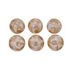 80MM Glass Ball With Gold Pinecone Design Ornaments, 6-Piece Box