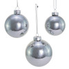 60MM-80MM Glass Shiny Silver Ball Ornaments, 20-Piece Box