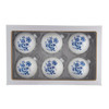 80MM Glass Shiny Indigo Blue Design Ball Ornaments, 6-Piece Box