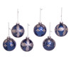 80MM Glass Navy and Silver Ball Ornaments, 6-Piece Box