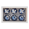 80MM Glass Navy and Silver Ball Ornaments, 6-Piece Box