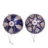 80MM Glass Navy and Silver Ball Ornaments, 6-Piece Box