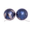 80MM Glass Navy and Silver Ball Ornaments, 6-Piece Box