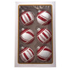 80MM Glass Red and White Ball Ornaments, 6-Piece Box