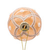 80MM Glass Champagne and Peach Glittered Ball Ornaments, 6-Piece Box