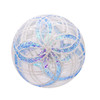 80MM Glass Plaid Light Blue and Clear Ball Ornaments, 6-Piece Box