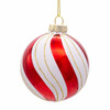 80MM Glass Gold, Red and White Ball Ornaments, 6-Piece Box
