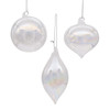 80MM Clear Iridescent Glass Ball, Onion and Tear Drop Ornaments, 3-Piece Box