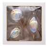 80MM Clear Iridescent Glass Ball, Onion and Tear Drop Ornaments, 3-Piece Box