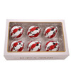 80MM Glass Red, White and Silver Ball Ornaments, 6-Piece Box