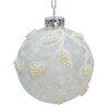 80MM Glass White Pearl Ball Ornaments, 6-Piece Box