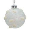 80MM Glass White Pearl Ball Ornaments, 6-Piece Box