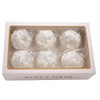 80MM Glass White Pearl Ball Ornaments, 6-Piece Box