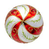 80MM Glass Red & White Holly Leaves Ball Ornaments, 6 Piece Box