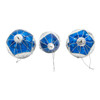 80MM Glass Blue Snowflake Ball, Onion and Teardrop Shaped Ornaments, 3-Piece Box