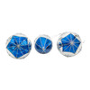 80MM Glass Blue Snowflake Ball, Onion and Teardrop Shaped Ornaments, 3-Piece Box