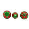 80MM Glass Green & Red Ball, Onion & Teardrop Shaped Ornaments, 3-Piece Box