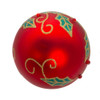 80MM Glass Red Ball With Holly and Berries Ornaments, 6 Piece Box