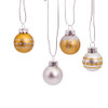 25MM Miniature Glass Gold & Silver Ball Ornaments, 12 Piece Box
