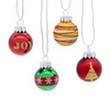 25MM Miniature Glass Red & Green Ball Ornaments, 12 Piece Box