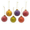 80MM Glass Sugar Frosted Solid Color Ball Ornaments, 6-Piece Box