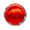 80MM Glass Shiny Red With Silver Snowflake Ball Ornaments, 6-Piece Box
