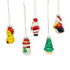 Glass Santa, Tree, Dog & Snowman Ornaments, 4 Assorted
