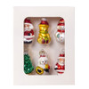 Glass Santa, Tree, Dog & Snowman Ornaments, 4 Assorted