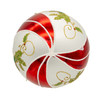 80MM Glass Red, White & Green Holly Berry Ball Ornament, 6-Piece Box