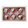 80MM Glass Red, White & Green Holly Berry Ball Ornament, 6-Piece Box