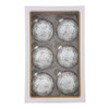 80MM Glass Silver Jeweled Ball Ornaments, 6-Piece Box