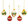 35MM Glass Gold, Green & Red Ball & Finial Ornaments, 12-Piece Box