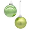 80MM Glass Shiny & Matte Sage Green Ball Ornaments, 6-Piece Box