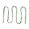 9' Un-Lit Willow Leaf With Red Berries Garland