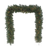 9' Battery-Operated Pre-Lit Warm White Cluster LED Noble Fir Garland