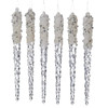 6“ Glittered Icicle Ornaments, 6-Piece Box