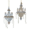 Glitter Chandelier With Pearl Ornaments, 2 Assorted