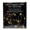 8' Battery Operated 25L Warm White Fairy LED Silver Wire Light Set In PDQ