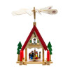 Wooden Christmas Alpine House Carousel With Candles