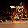 Wooden Christmas Alpine House Carousel With Candles