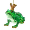 Glass Frog With Crown Ornament