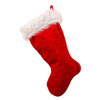 Red Stocking With Faux Rabbit Fur Cuff