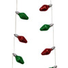6' Miniature Red & Green Glitter Light Bulb Garland