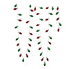 6' Miniature Red & Green Glitter Light Bulb Garland