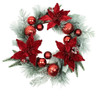 20“ Un-Lit Red Berries and Poinsettia Wreath