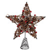 12" Un-Lit Natural Brown Star With Berries Tree Topper