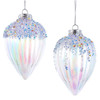 Plastic Glittered Iridescent Finial Ornaments, 2 Assorted
